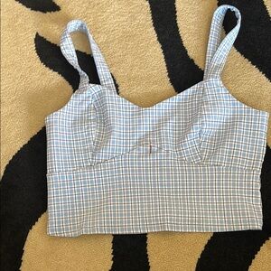Hollister Blue and White Checkered Camisole